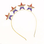 Load image into Gallery viewer, Rhinestone Red, White, and Blue Stars Headband