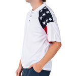 Load image into Gallery viewer, Mens Allegiance Freedom Tech Fabric Polo Shirt White