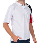Load image into Gallery viewer, Mens Allegiance Freedom Tech Fabric Polo Shirt White