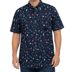 Load image into Gallery viewer, Men's Americana Icons Button-Down Short Sleeve Shirt