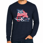 Load image into Gallery viewer, Waving Flag America 250 Long Sleeve T-Shirt | The Flag Shirt
