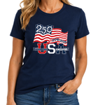 Load image into Gallery viewer, Waving Flag America 250 Made in USA Women's Shirt | The Flag Shirt