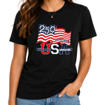 Load image into Gallery viewer, Waving Flag America 250 Made in USA Women's Shirt | The Flag Shirt