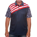 Load image into Gallery viewer, Men's Made in USA Stars and Stripes Tech Polo Shirt