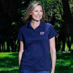 Load image into Gallery viewer, Ladies 3 Button Patriotic Polo Shirt Navy - The Flag Shirt