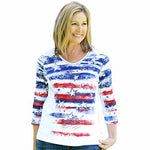 Load image into Gallery viewer, Womens Freedom Ring V-Neck Top - The Flag Shirt

