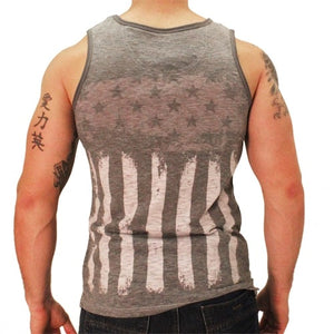Mens Charcoal Grunge Flag Tank - The Flag Shirt