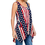 Load image into Gallery viewer, Women's Made in USA Stars and Stripes Sharkbite Tank