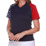Load image into Gallery viewer, Women's Made in USA Patriotic Tech Polo Shirt