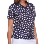 Load image into Gallery viewer, Women's Made in USA Stars Tech Polo Shirt