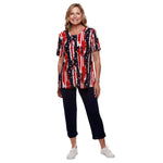 Load image into Gallery viewer, Women's Made in USA Stars and Stripes Short Sleeve Tunic