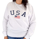 Load image into Gallery viewer, womens usa crewneck fleece sweatshirt - the flag shirt