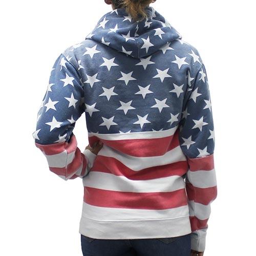 Womens  Patriotic Stars Hoodie Sweater - The Flag Shirt