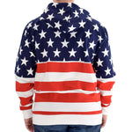 Load image into Gallery viewer, mens patriotic stars hoodie navy with full zip - the flag shirt