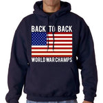 Load image into Gallery viewer, Back To Back World War Champs Mens Hooded Sweatshirt - The Flag Shirt