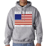 Load image into Gallery viewer, Back To Back World War Champs Mens Hooded Sweatshirt - The Flag Shirt