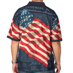 Load image into Gallery viewer, Men's Patriotic Waving American Flag 100% Cotton Polo Shirt