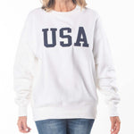 Load image into Gallery viewer, Unisex Champion USA Reverse Weave Crew White Sweatshirt
