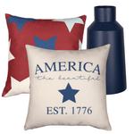 Load image into Gallery viewer, America the Beautiful 2 Pillow Covers and 1Vase 3 Piece Bundle