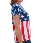 Load image into Gallery viewer, Women's American Flag Hand Silk Screen T-shirt