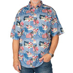 Load image into Gallery viewer, Men's Independence 100% Cotton Button Down Short Sleeve Shirt - the flag shirt