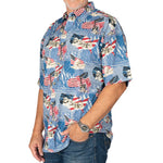 Load image into Gallery viewer, Men's Independence 100% Cotton Button Down Short Sleeve Shirt - the flag shirt