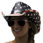 Load image into Gallery viewer, Womens Western American Flag Cowboy Hat - The Flag Shirt