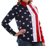 Load image into Gallery viewer, Women's Stars and Stripes 100% Cotton Long Sleeve Top