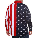 Load image into Gallery viewer, Men's Stars & Stripes 100% Cotton Long Sleeve Button-Up Shirt
