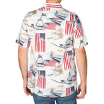 Load image into Gallery viewer, Men's Battleship American Flag 100% Cotton Button-Down Short Sleeve Shirt - the flag shirt