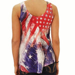 Load image into Gallery viewer, American Flag Tank Top Ladies Abstract Rhinestone - The Flag Shirt
