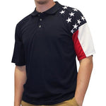 Load image into Gallery viewer, Men&#39;s Allegiance Freedom Tech Fabric Polo Shirt Navy - The Flag Shirt
