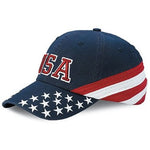 Load image into Gallery viewer, WH-7642C-Twill America Flag Hat -USA Embroidery - Navy - The Flag Shirt