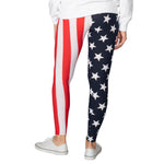 Load image into Gallery viewer, Women's American Flag Patriotic Leggings with Bracelet
