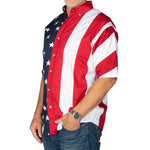 Load image into Gallery viewer, Men's Stars & Stripes 100% Cotton Button-Up Shirt