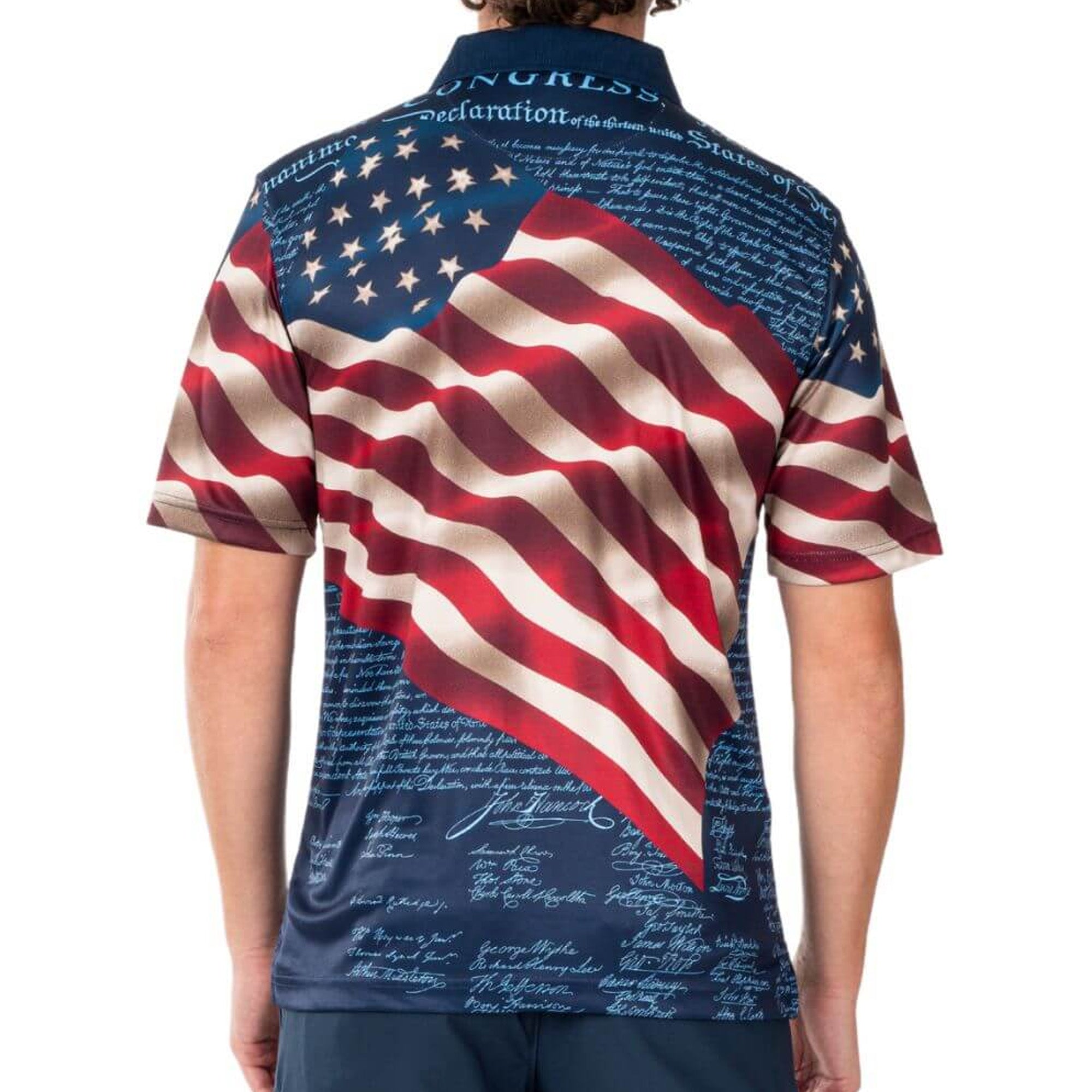 Men's American Flag Tech Polo