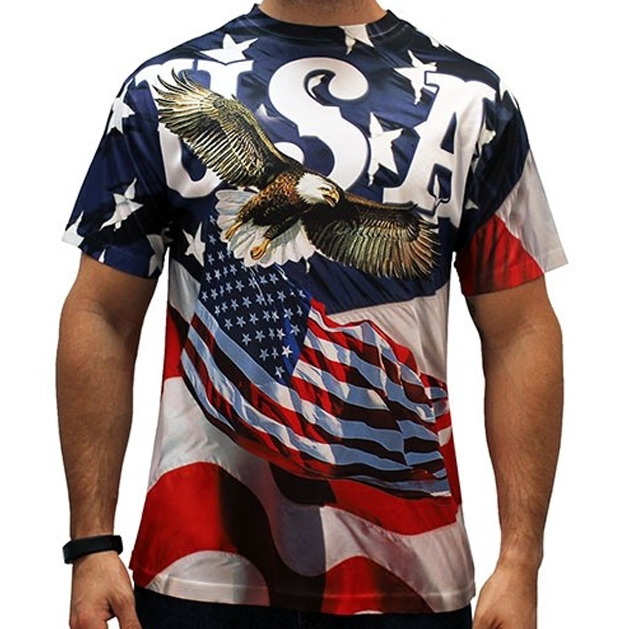 USA Eagle Liberty American Flag Quick Dry T-Shirt