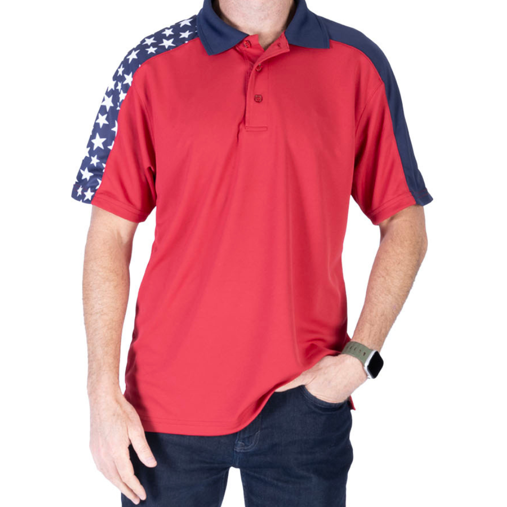 Men's Made in USA Patriotic Tech Polo Shirt