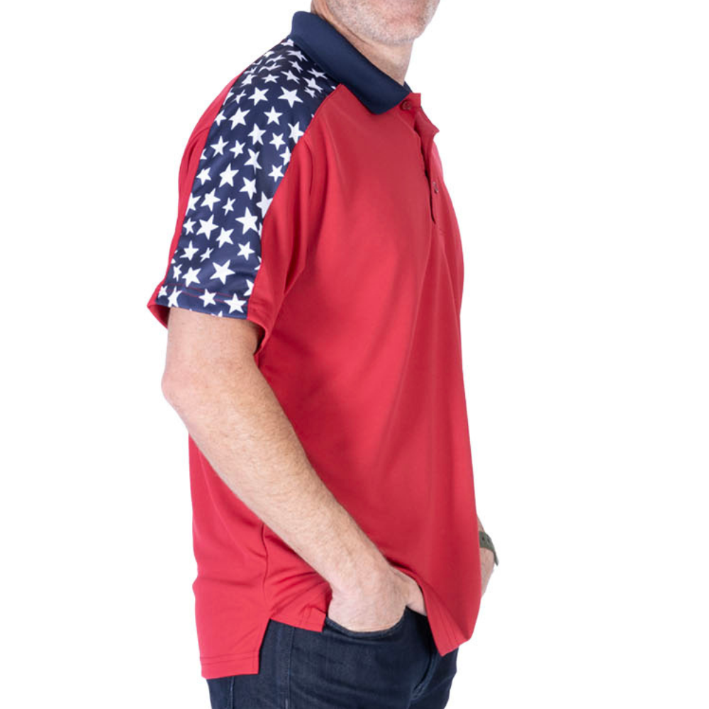 Men's Made in USA Patriotic Tech Polo Shirt