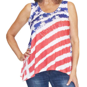 Women's Made in USA Sparkle Flag Tank Top
