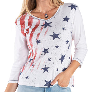 Women's Made in USA Vintage Stars and Stripes Top