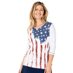 Load image into Gallery viewer, young-model Women&#39;s American Flag Top-The Flag Shirt
