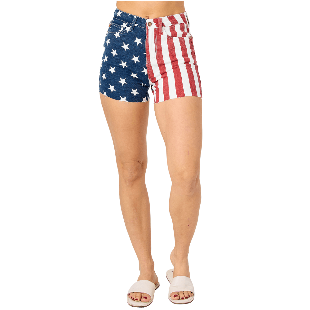 Judy Blue Red, White, and Blue Jean Shorts