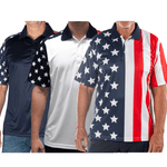 Load image into Gallery viewer, Men&#39;s Patriotic Performance Polo Bundle of 3 Shirts
