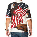 Load image into Gallery viewer, Men&#39;s American Flag with Bald Eagle 100% Cotton Polo Shirt
