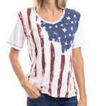 Load image into Gallery viewer, Women&#39;s Old Glory V-Neck T-Shirt
