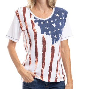 Women's Old Glory V-Neck T-Shirt