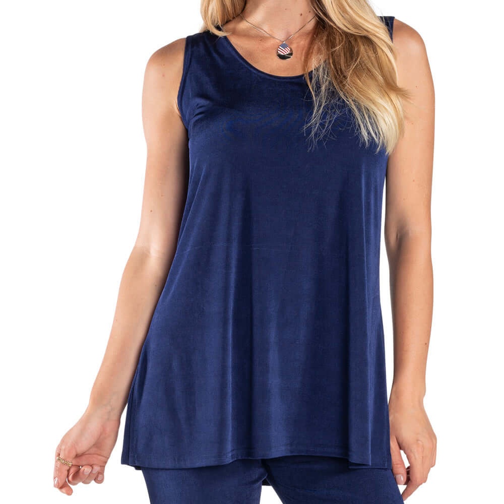 Women's Made in USA solid Sleeveless Tunic