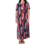 Load image into Gallery viewer, Women&#39;s Made in USA Patriotic Twist – Stars &amp; Stripes Maxi Dress
