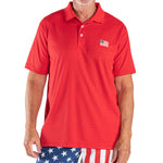 Load image into Gallery viewer, Men&#39;s US Flag Performance Grid Polo
